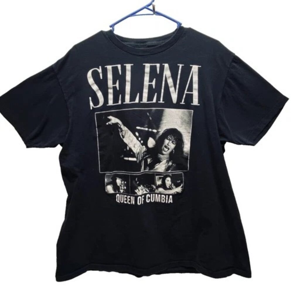 Selena Graphic T-Shirt Men's XL Unisex Black Queen Of Cumbia Short Sleeve Cotton
